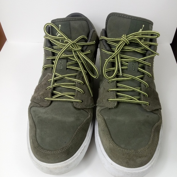 Nike Air Jordan Retro V.1 Cargo Khaki/Yellow Shoes - Picture 2 of 8